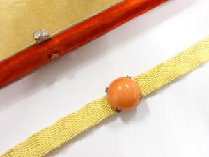 アンティーク　K18　本珊瑚　Au75.98％　帯留め(約4.20g)